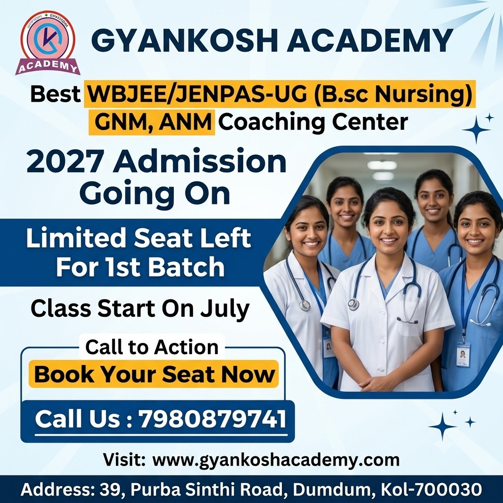 JENPASUG BSc Nursing Admission Joint Entrance Coaching Center Online Offline in Kolkata 2027